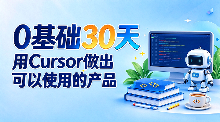 0 基础 30 天用 Cursor 做出能展示的作品集｜原价 1399 元，新用户回馈仅 39.9 元